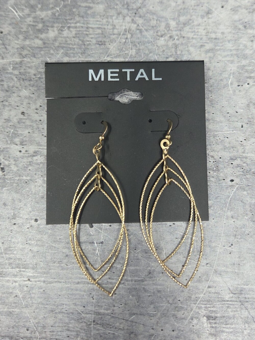 NEW Gold-Tone Open Teardrop Layered Earrings Fishhook Back